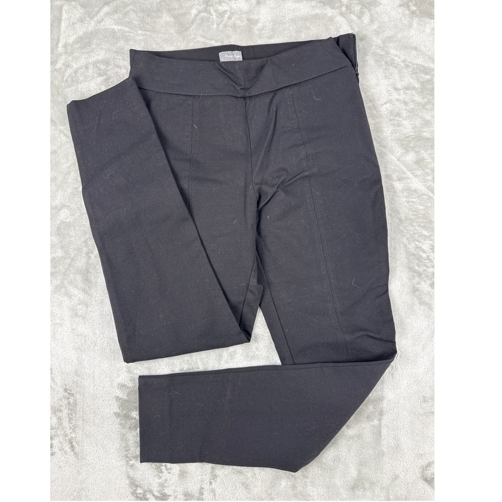 Phase Eight Womens Black Slim Leg Trousers Side Zip Front Seam Size 10 UK US 6